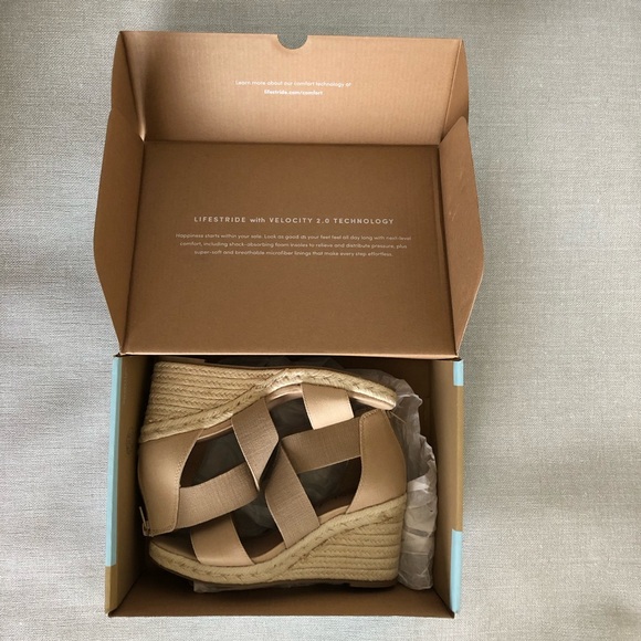 LifeStride Womens Thrive Strappy Espadrille Wedge Sandal, Taupe, 8 US - Picture 12 of 14